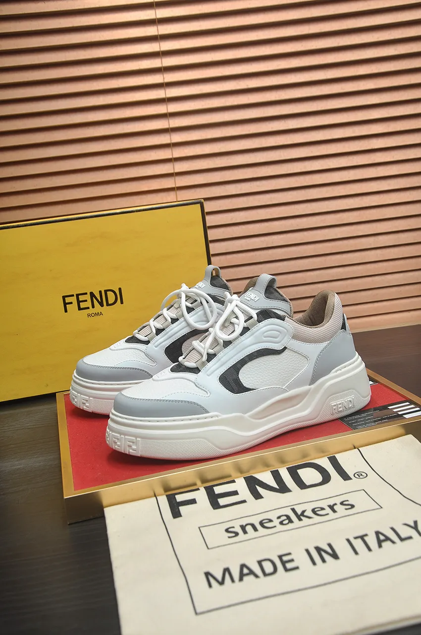 Men's shoes 💰600💶 [Fendi] The latest casual sports shoes 🔥 Many 💑 stars have the same style FD match. The original version is a one-to-one replica. Designer Kim Jones's first fendi match and Donkey brand Trainer basketball sneakers. Material: Original silk mesh. Lining: Breathable mesh. Packaging: Original 1:1 matching high-end packaging. Size: 38-45 (45 is custom-made and cannot be returned or exchanged)